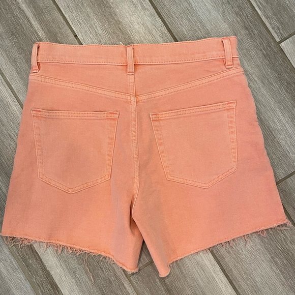 NWOT Faherty Sun Washed Denim Shorts Raw Edge Size 27, Peach Nectar - Picture 3 of 6